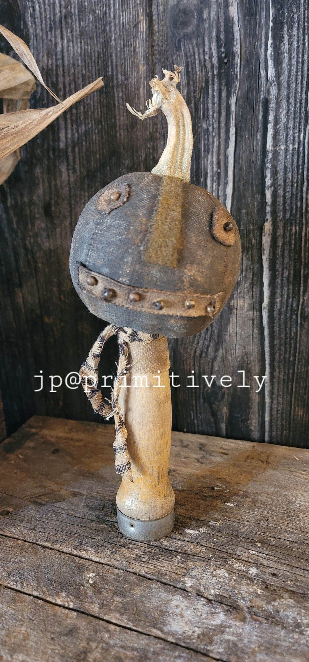 Antique jump rope handle pumpkin #1